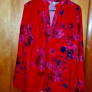 Red Black Flower shirt